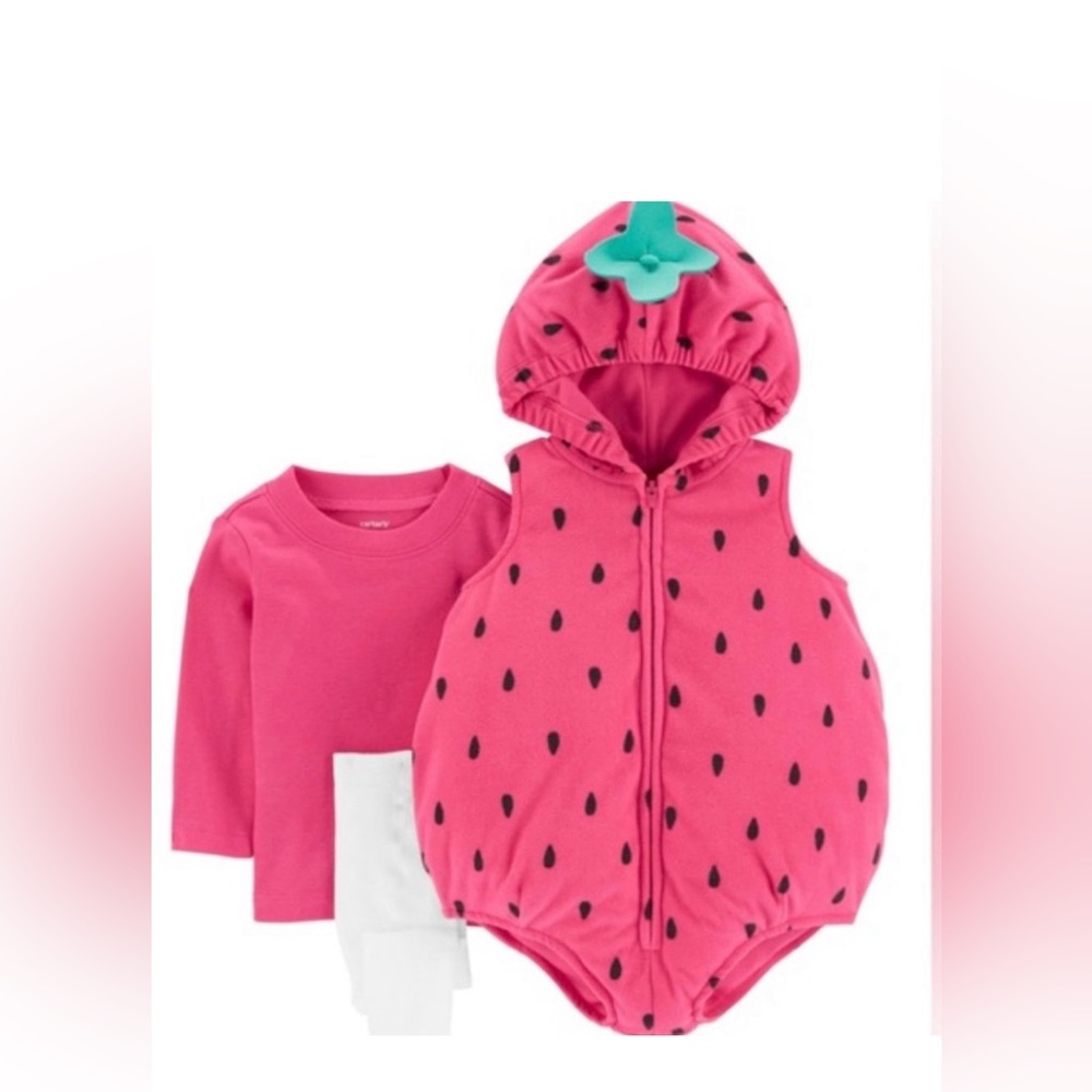 Strawberry Halloween Costume 3 pc set by Carter’s 3-6m,6-9m ,12Months.